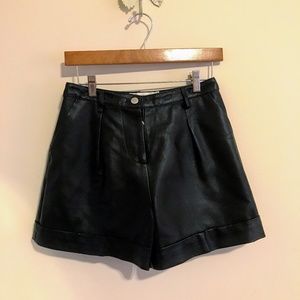 Black Leather Shorts